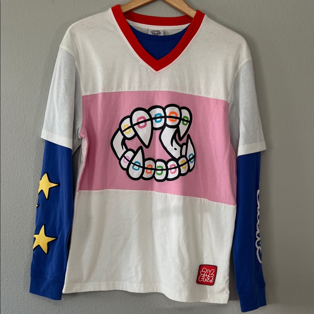 ZUMIEZ Salem 7 Women’s Med Long Sleeve Skateboard Shirt Pink White Brand‎ New
